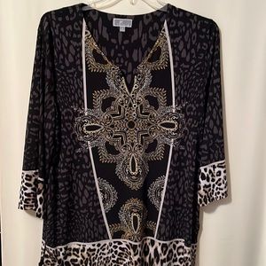 JM Collection Animal Print Top XL